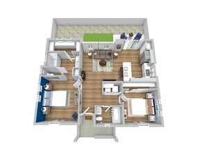 2 Beds • 2 Bath 061 floor plan
